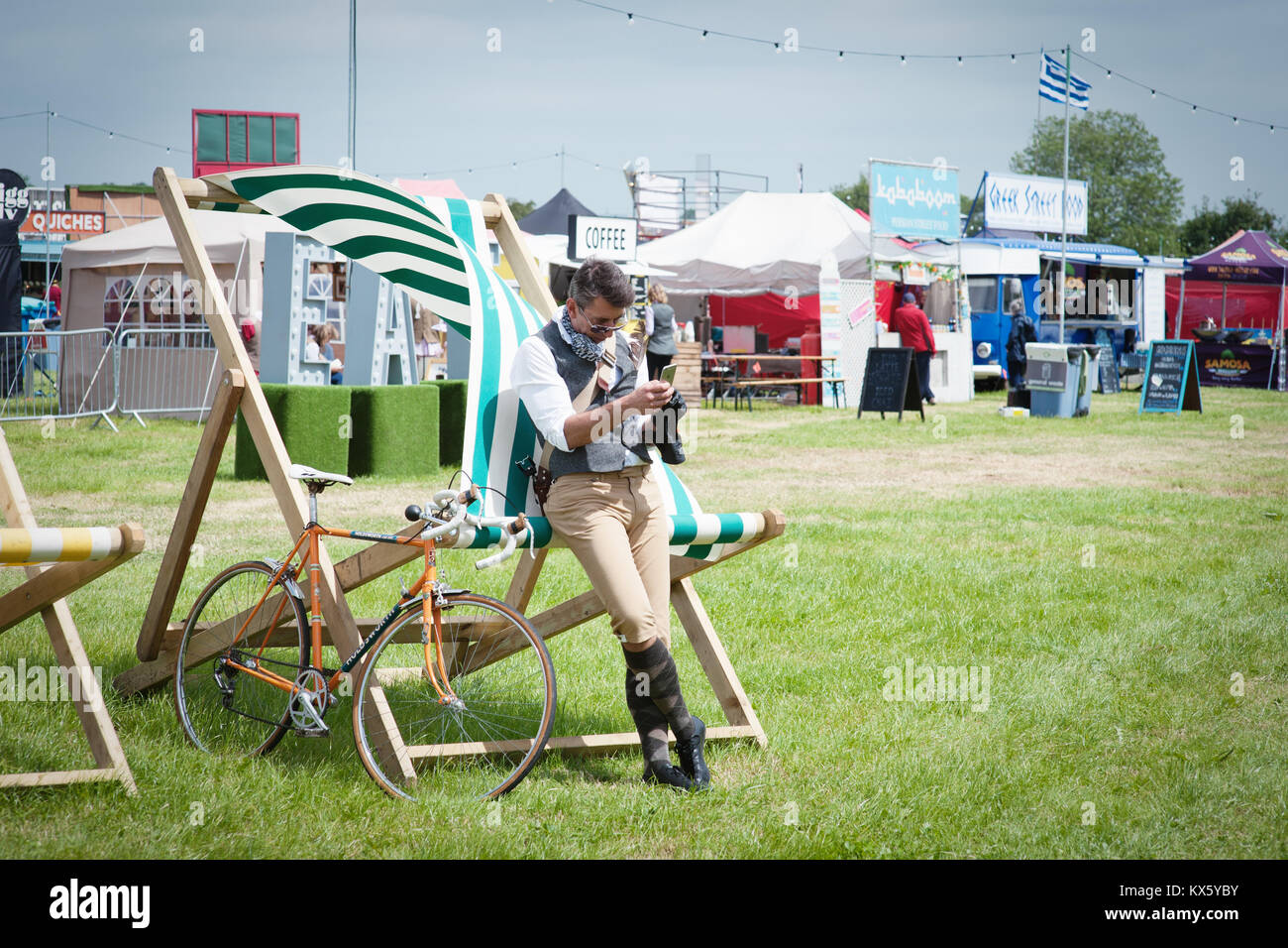 Eroica Britannia cyclist Stock Photo Alamy