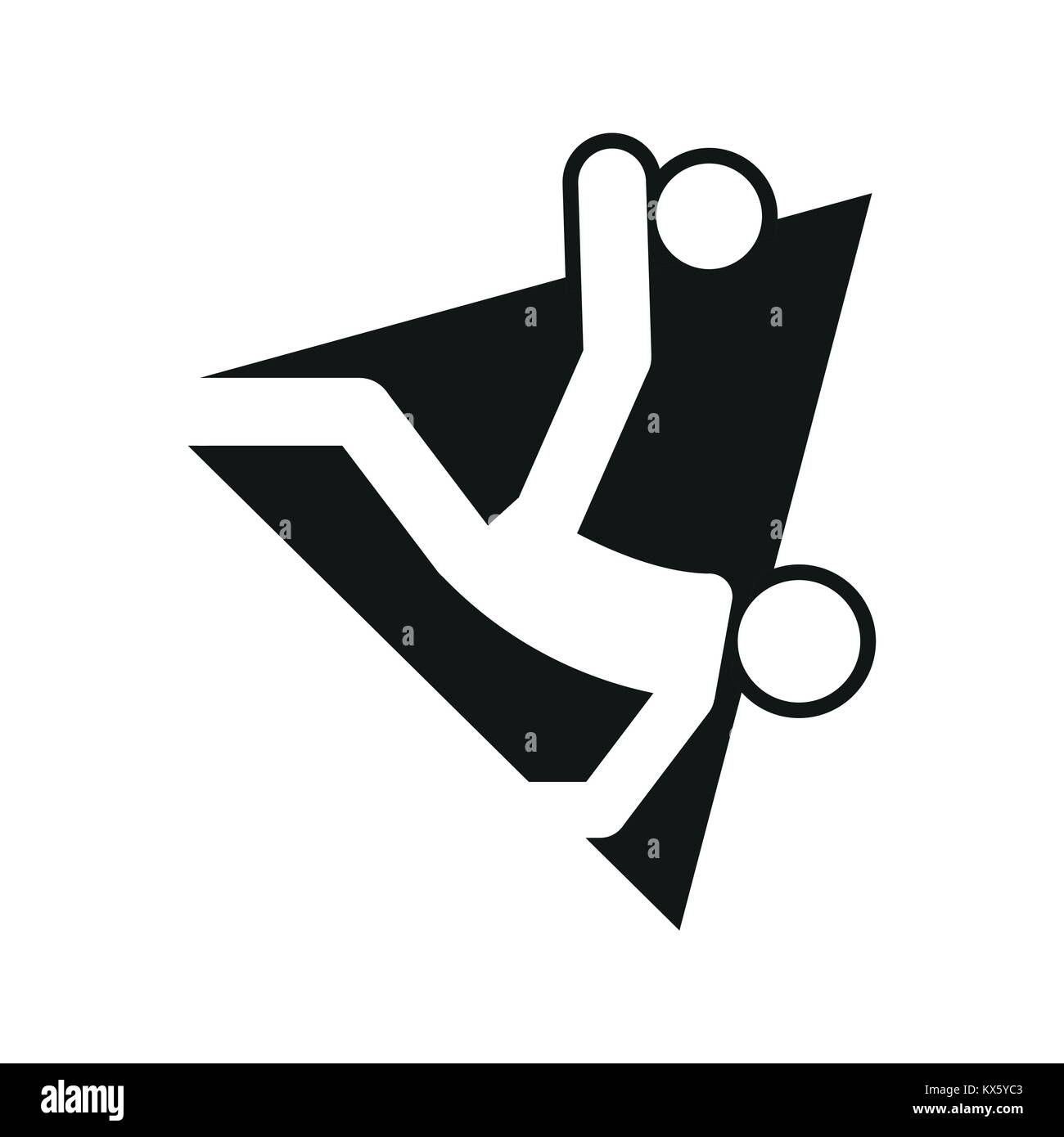 Triangle Block Overhead Kick Football Soccer Sport Outline Figure