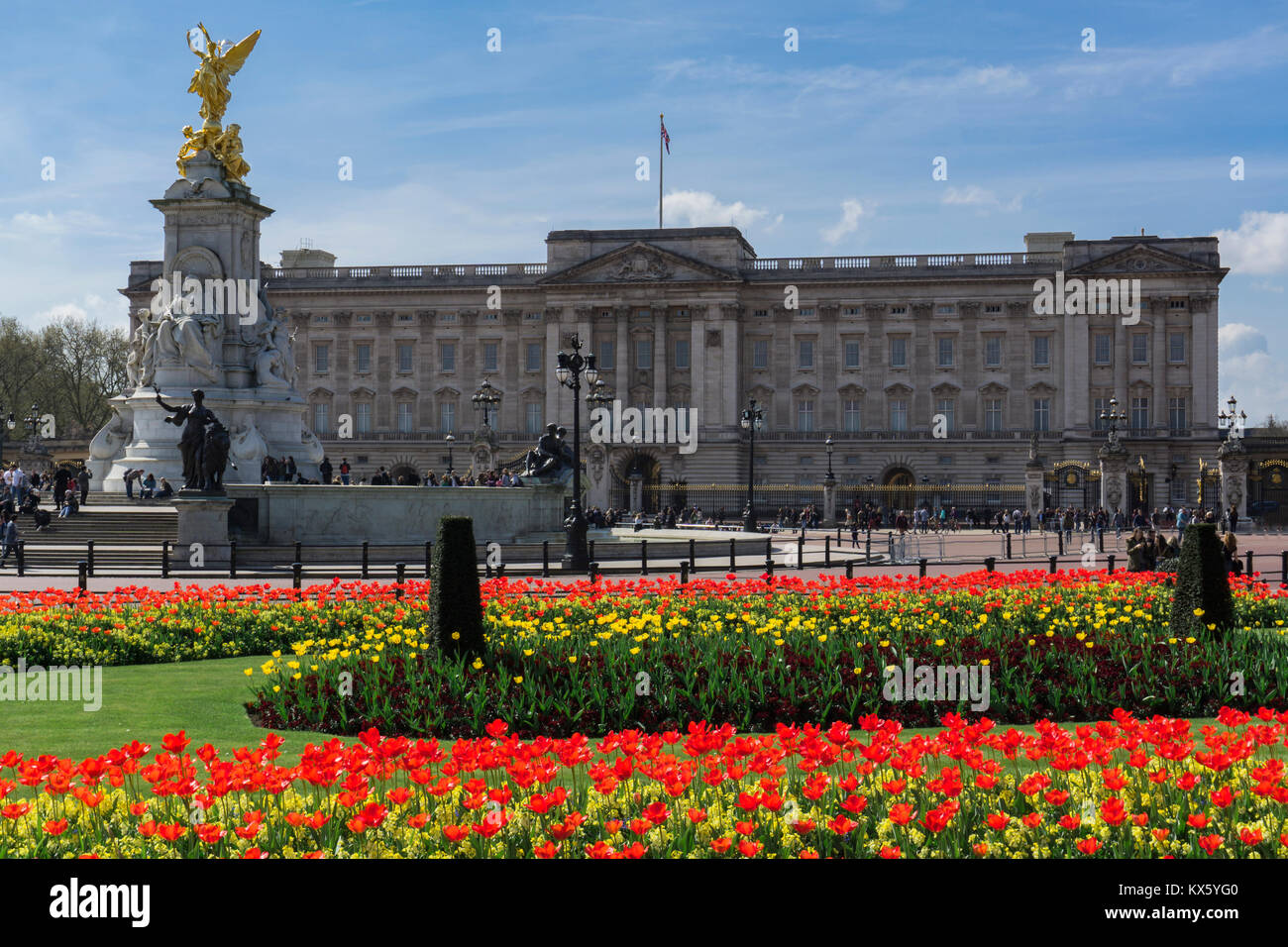 Buckingham Palace in Spring Stock Photo