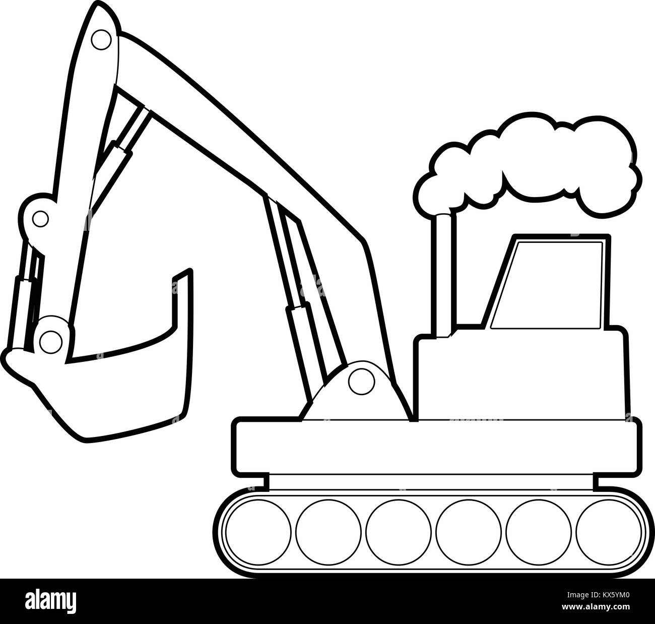 Outline Of Excavator Stock Photos & Outline Of Excavator Stock Images
