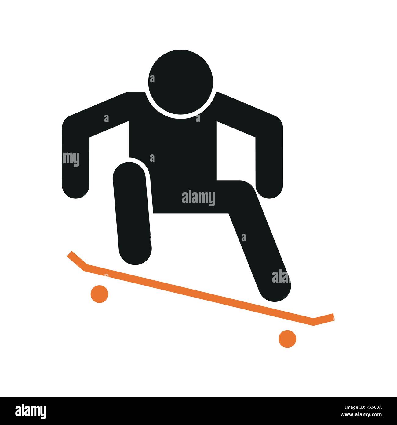 Simple Skateboard Ollie Sport Figure Symbol Vector Illustration Graphic