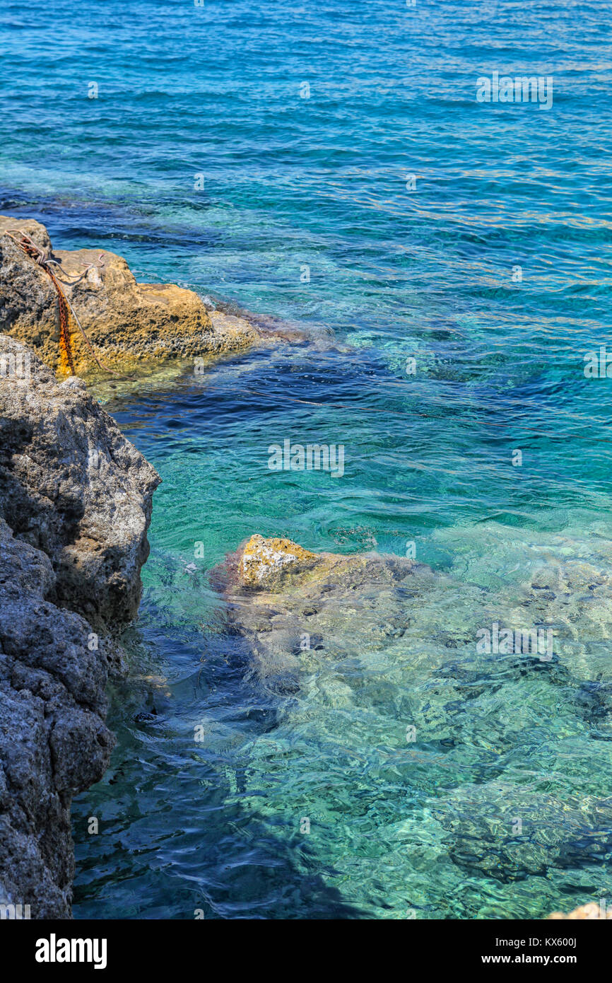 Beautiful blue aegian sea in Greece Stock Photo - Alamy