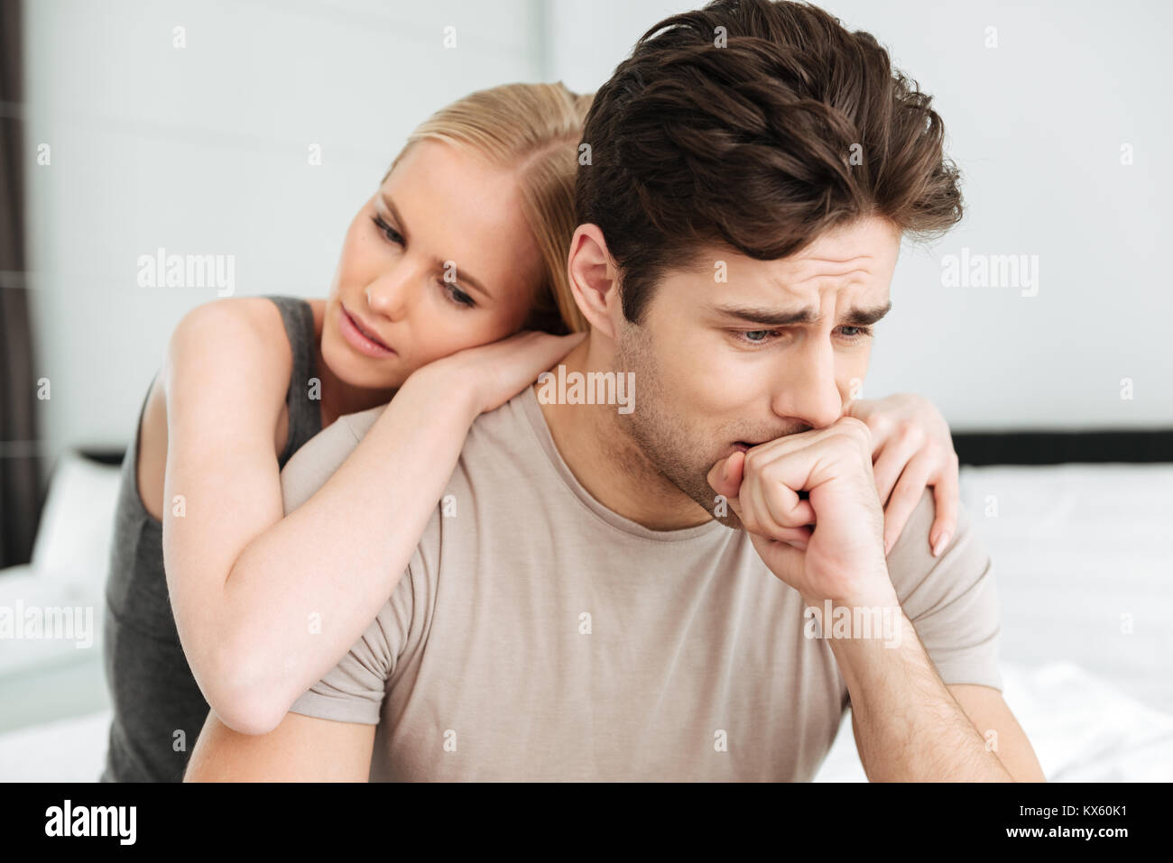 Woman Crying Man Comfort Stock Photos Woman Crying Man Comfort