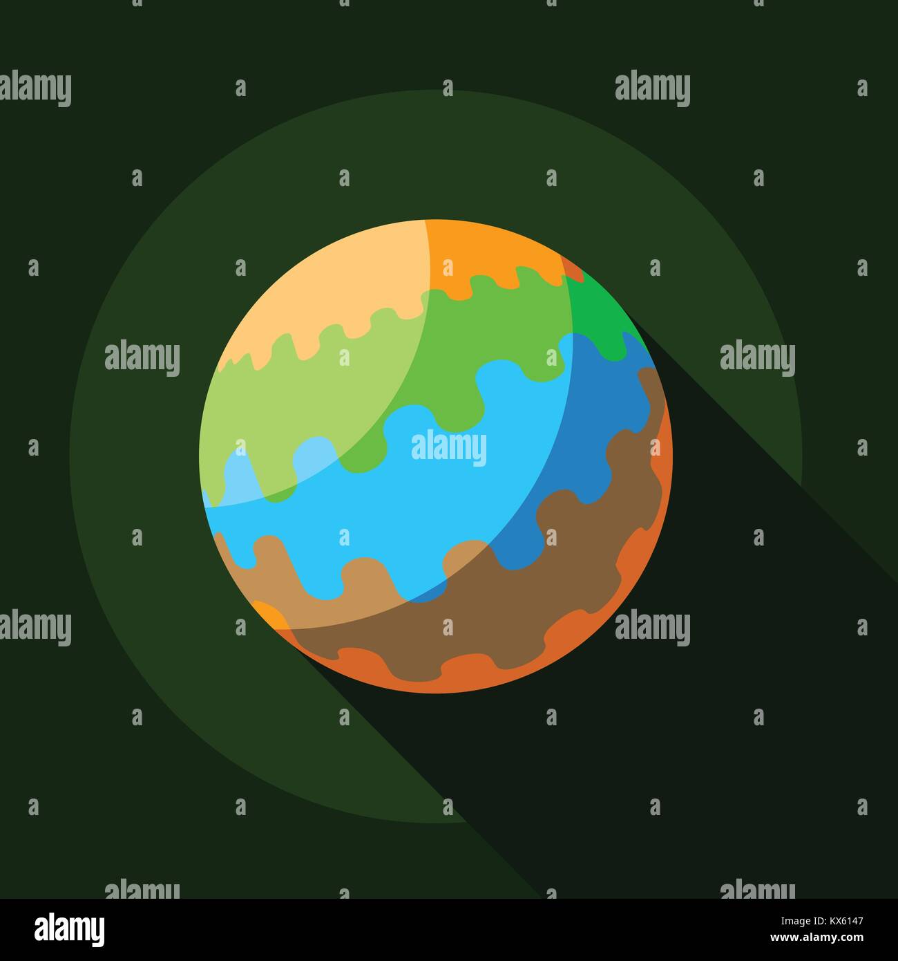 Round planet icon, flat style Stock Vector Image & Art - Alamy