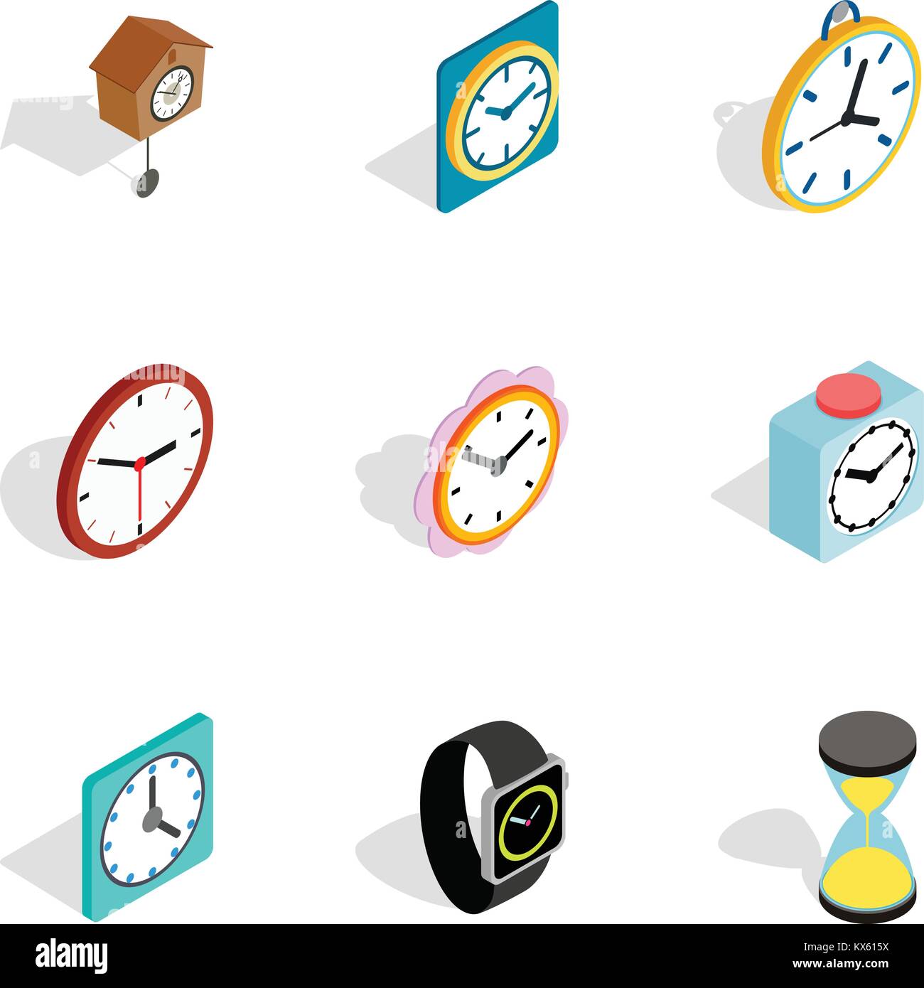 Watches icons, isometric 3d style Stock Vector Image & Art - Alamy