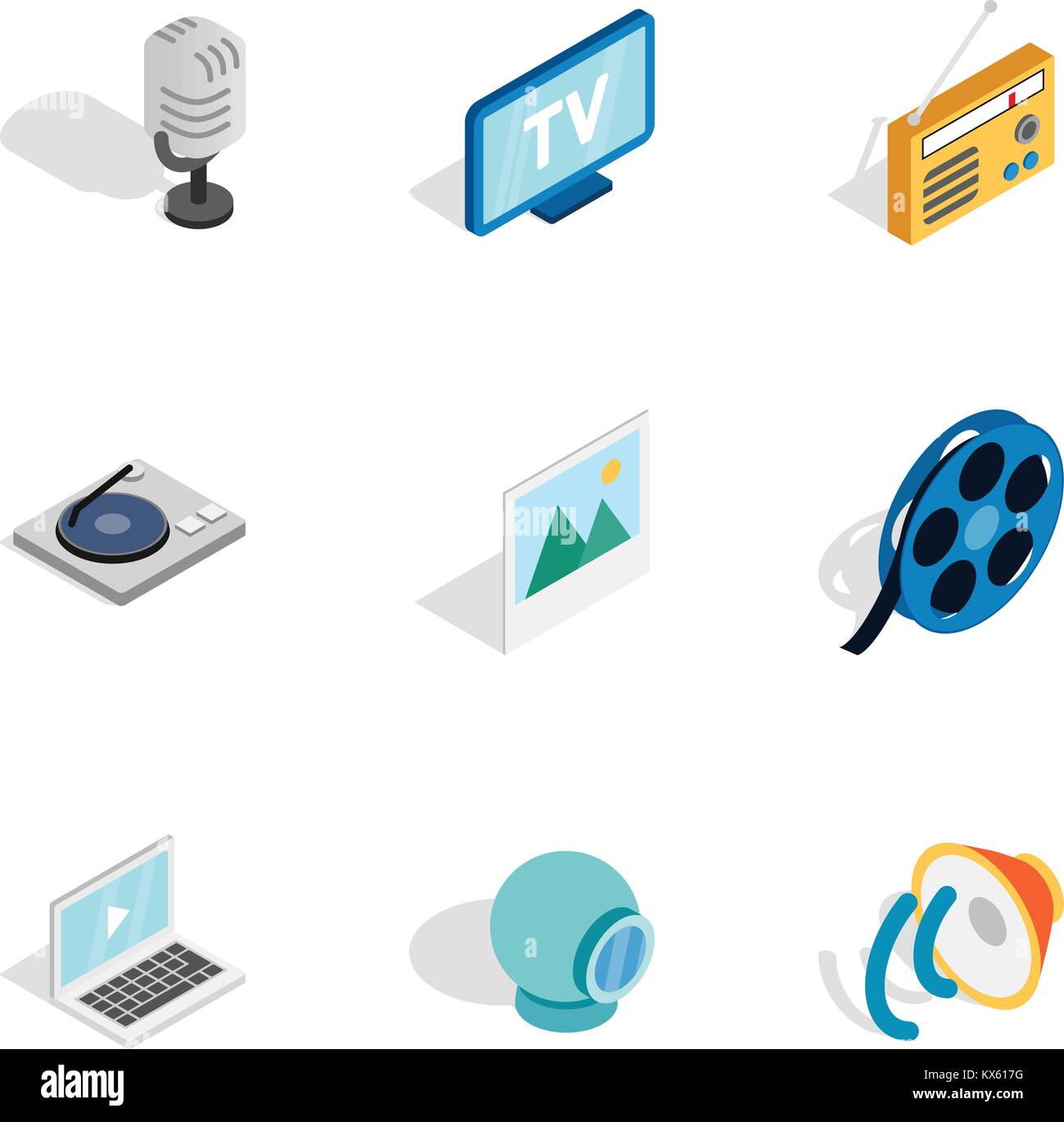Multimedia icons, isometric 3d style Stock Vector Image & Art - Alamy