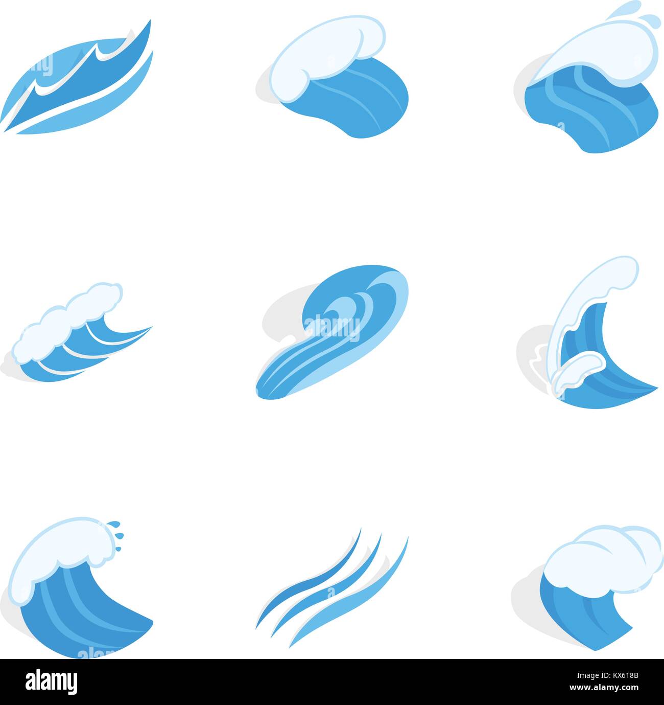 Big wave icons, isometric 3d style Stock Vector Image & Art - Alamy