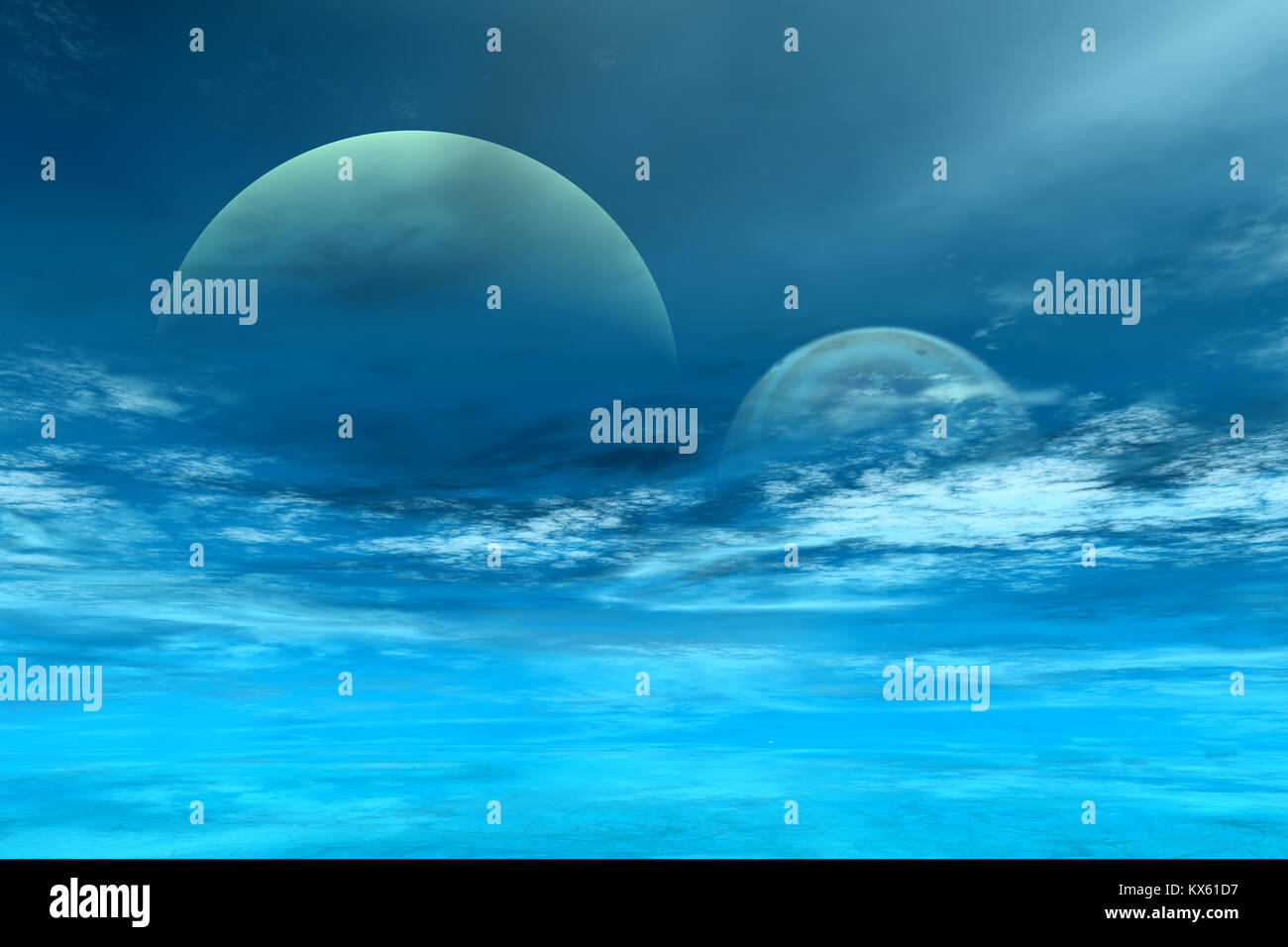 Satellites and asteroids in space. 3D illustration Stock Photo - Alamy