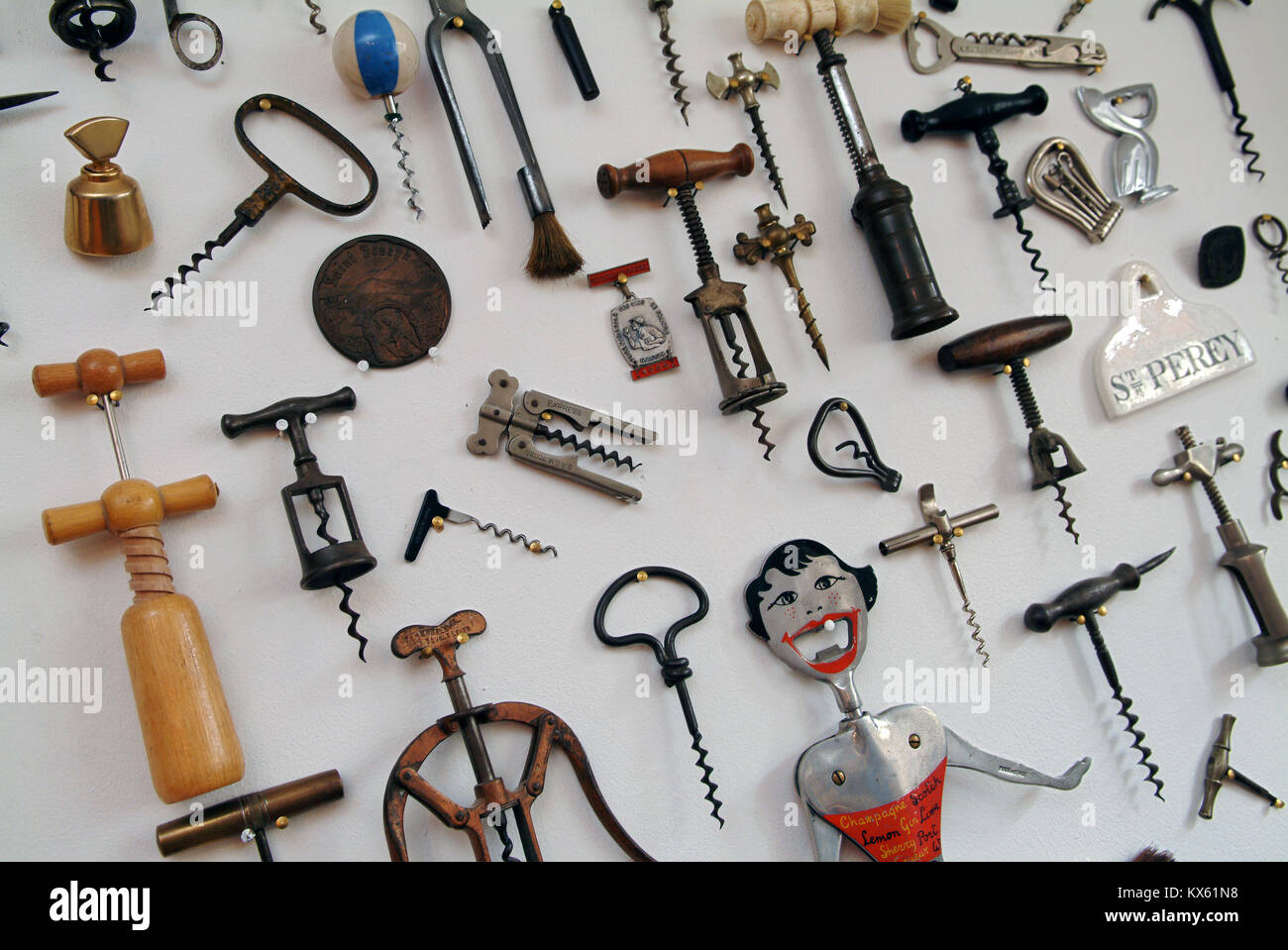 A collection of corkscrews, antique and modern Stock Photo - Alamy