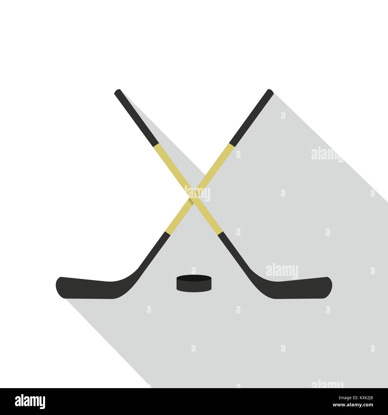 Crossed hockey sticks icon, flat style Stock Vector Image & Art Alamy