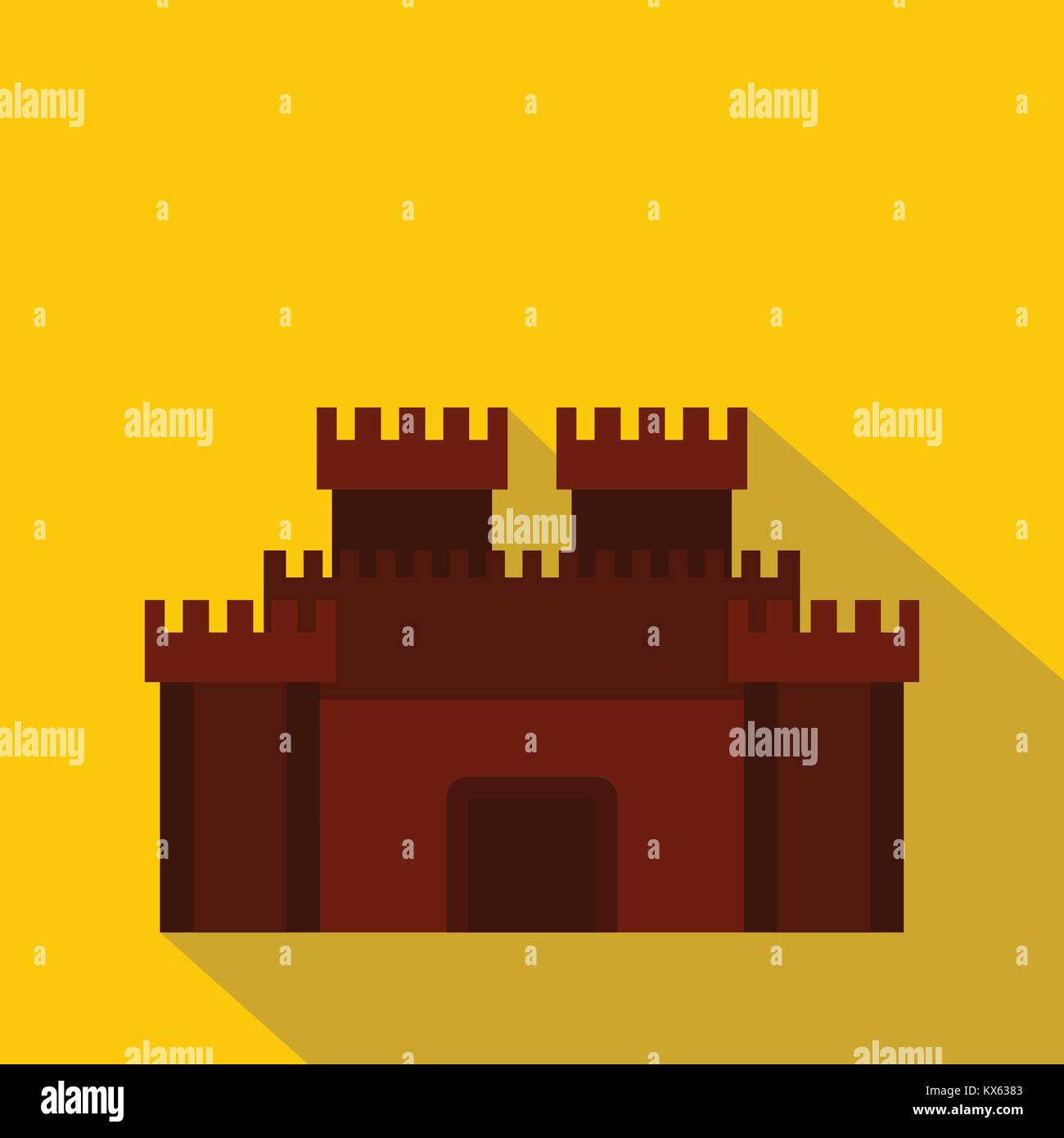 Fortress with gate icon, flat style Stock Vector Image & Art - Alamy