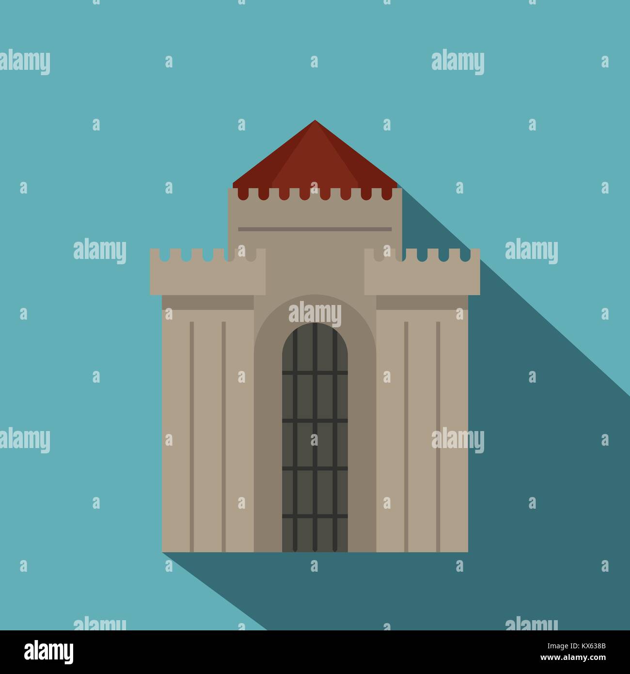 Medieval building icon, flat style Stock Vector Image & Art - Alamy