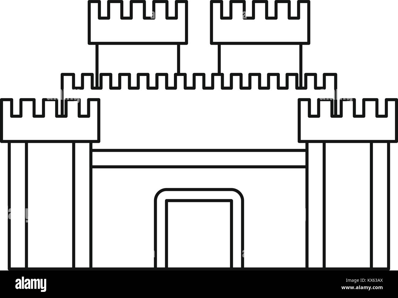 Wall and gate of the old fortress icon Stock Vector Image & Art - Alamy