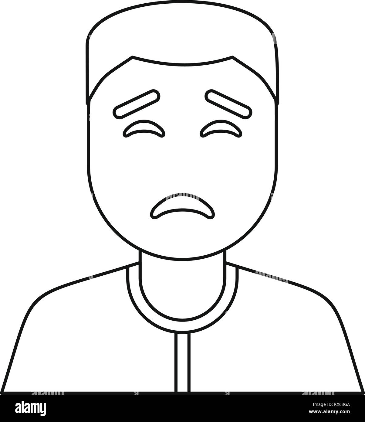 Male avatar profile icon, outline style Stock Vector