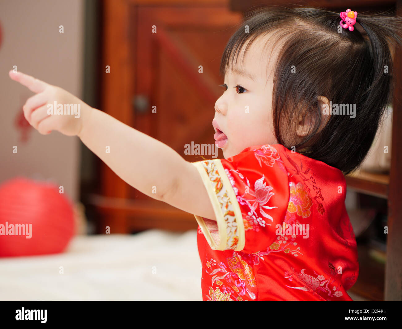 Chinese Baby Girl Traditional Dressing Up Celebrate Chinese New