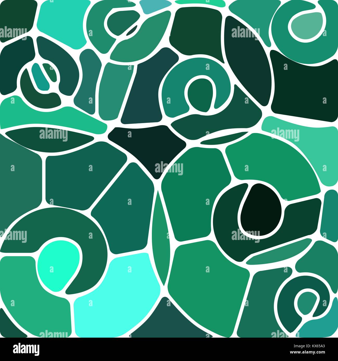 abstract vector stained-glass mosaic background - teal spirals Stock ...