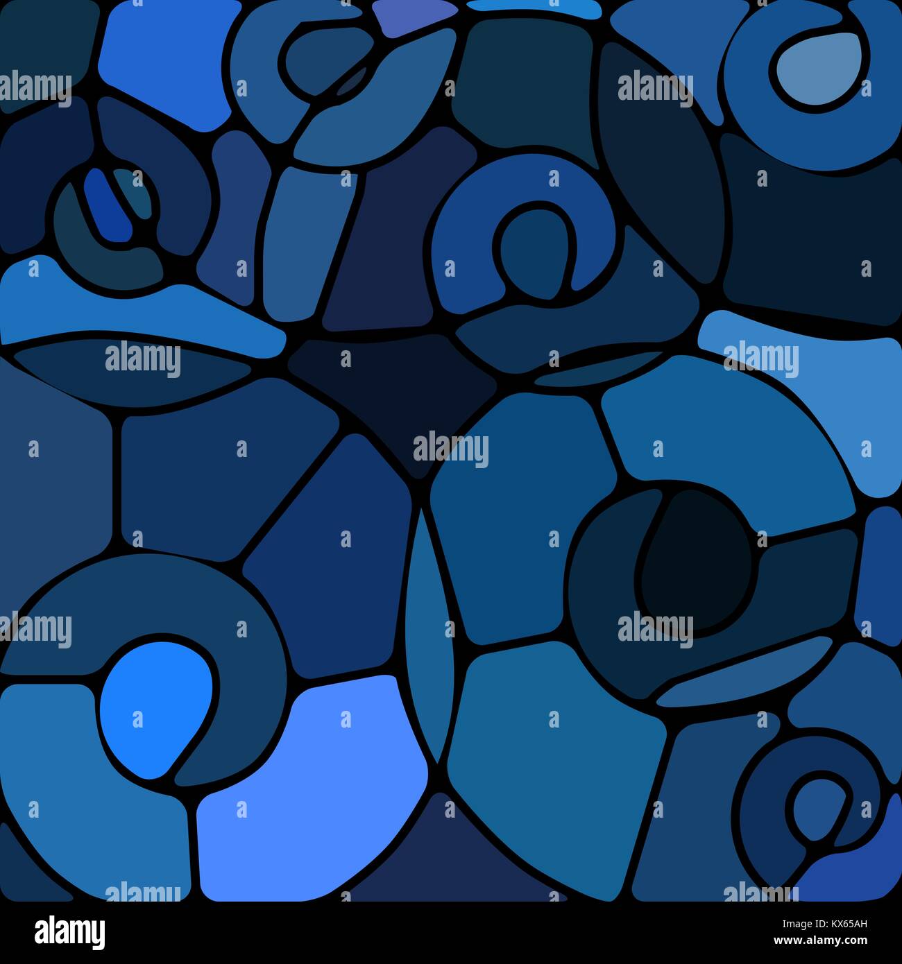 abstract vector stained-glass mosaic background - blue spirals Stock ...