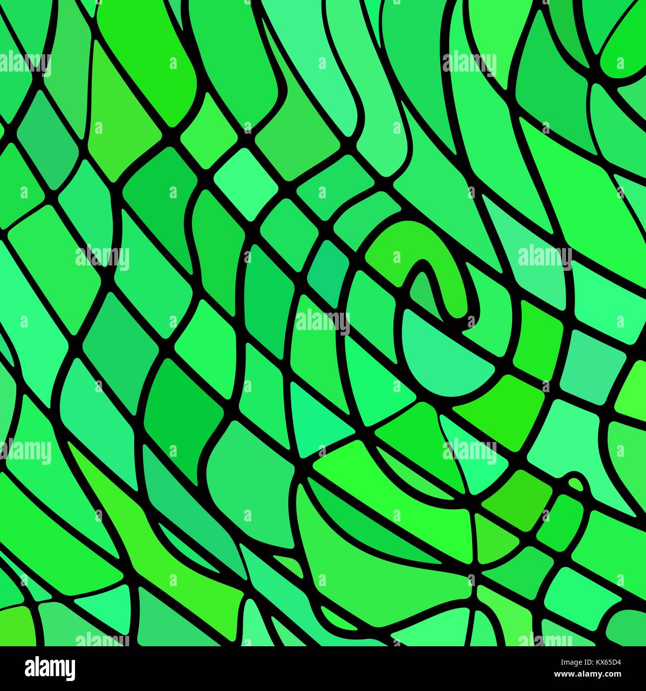 abstract vector stained-glass mosaic background - green and teal Stock ...
