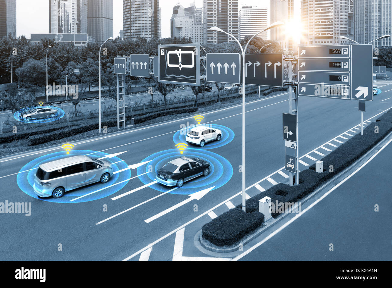 Smart car (HUD) , iot , Autonomous selfdriving mode vehicle on metro