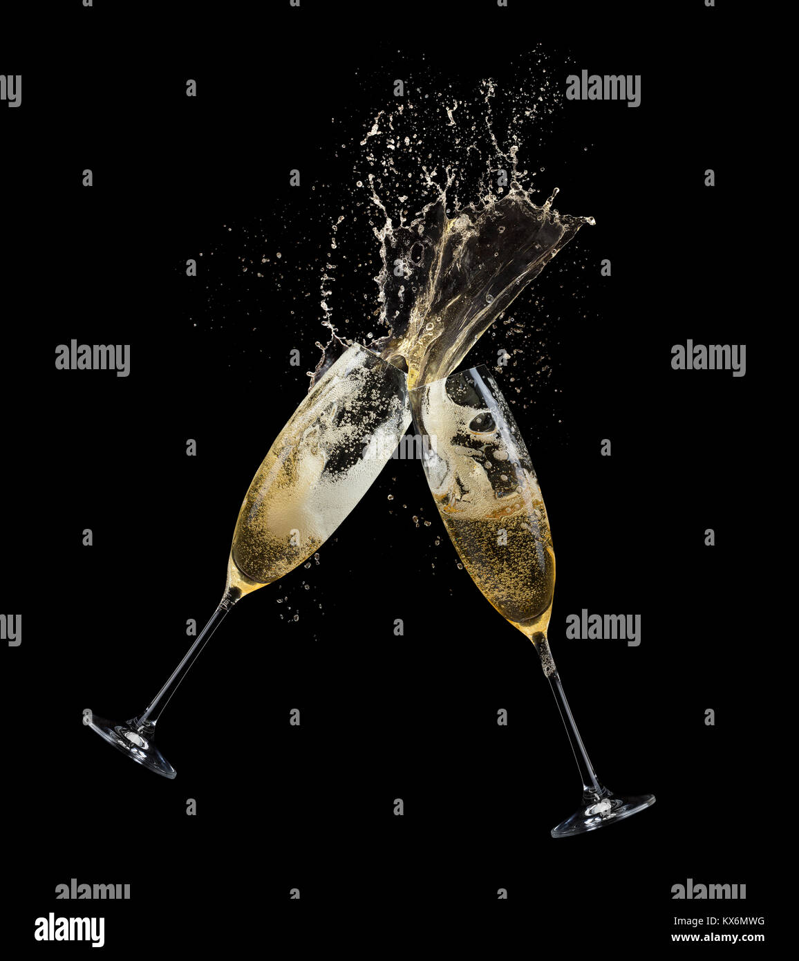 Two glasses champagne black hi-res stock photography and images - Alamy