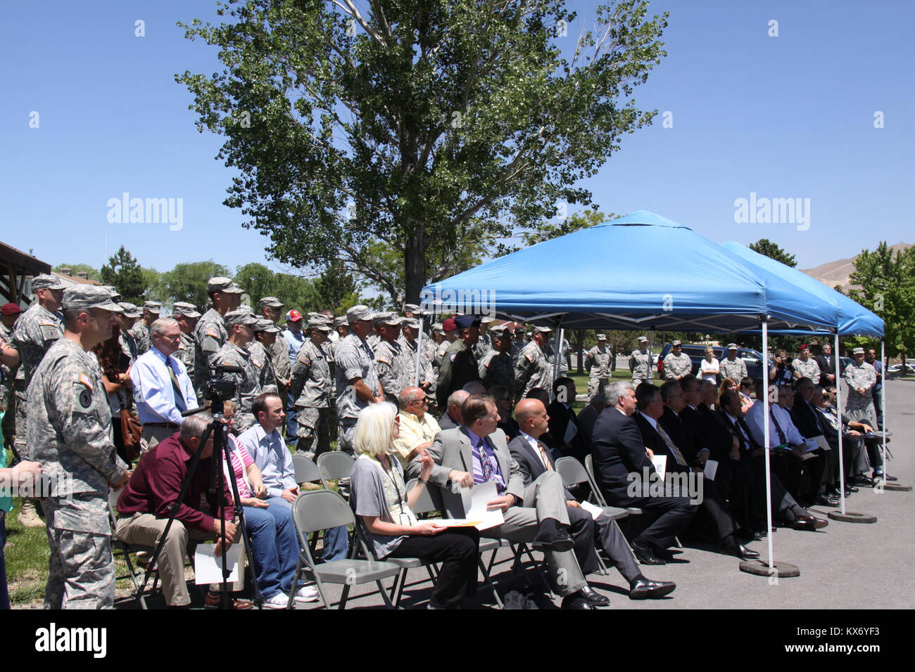 A groundbreaking ceremony was held for Sunrise Hall Chapel at Camp Williams, Utah June 5-2013. Stock Photo