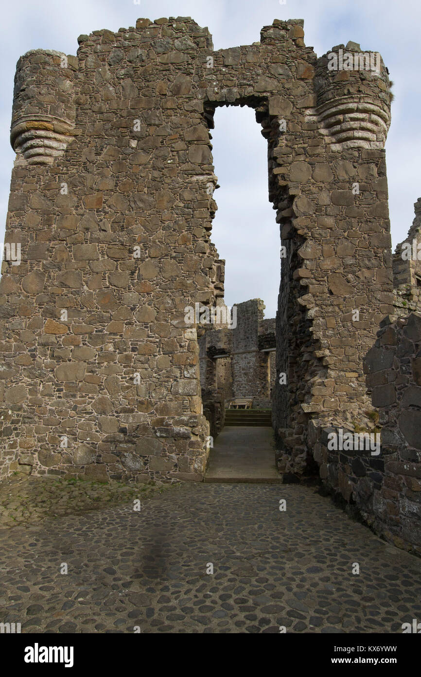 Inner Walls And Interior Of Dunluce Castle A Medieval Castle On The Stock Photo Alamy