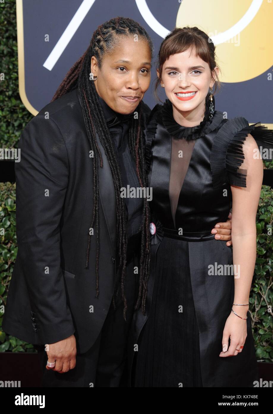 Emma Watson Marai Larasi At Arrivals For 75th Annual Golden