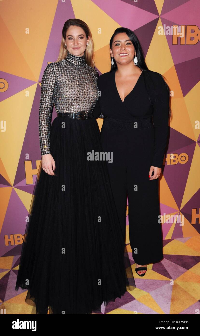 Los Angeles, CA, USA. 7th Jan, 2018. Shailene Woodley, Calina Lawrence at arrivals for HBO's Golden Globe Awards After-Party, Circa 55, Los Angeles, CA January 7, 2018. Credit: Elizabeth Goodenough/Everett Collection/Alamy Live News Stock Photo
