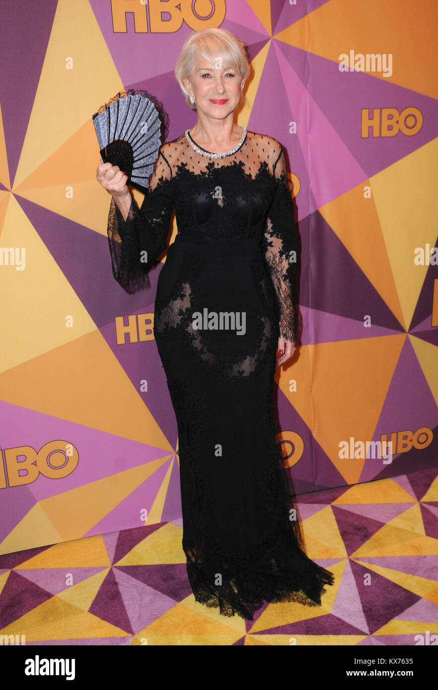January 7, 2018 - Beverly Hills, CA, U.S. - 07 January 2018 - Beverly Hills, California - Helen Mirren. 2018 HBO Golden Globes After Party held at The Beverly Hilton Hotel in Beverly Hills. Photo Credit: Birdie Thompson/AdMedia (Credit Image: © Birdie Thompson/AdMedia via ZUMA Wire) Stock Photo