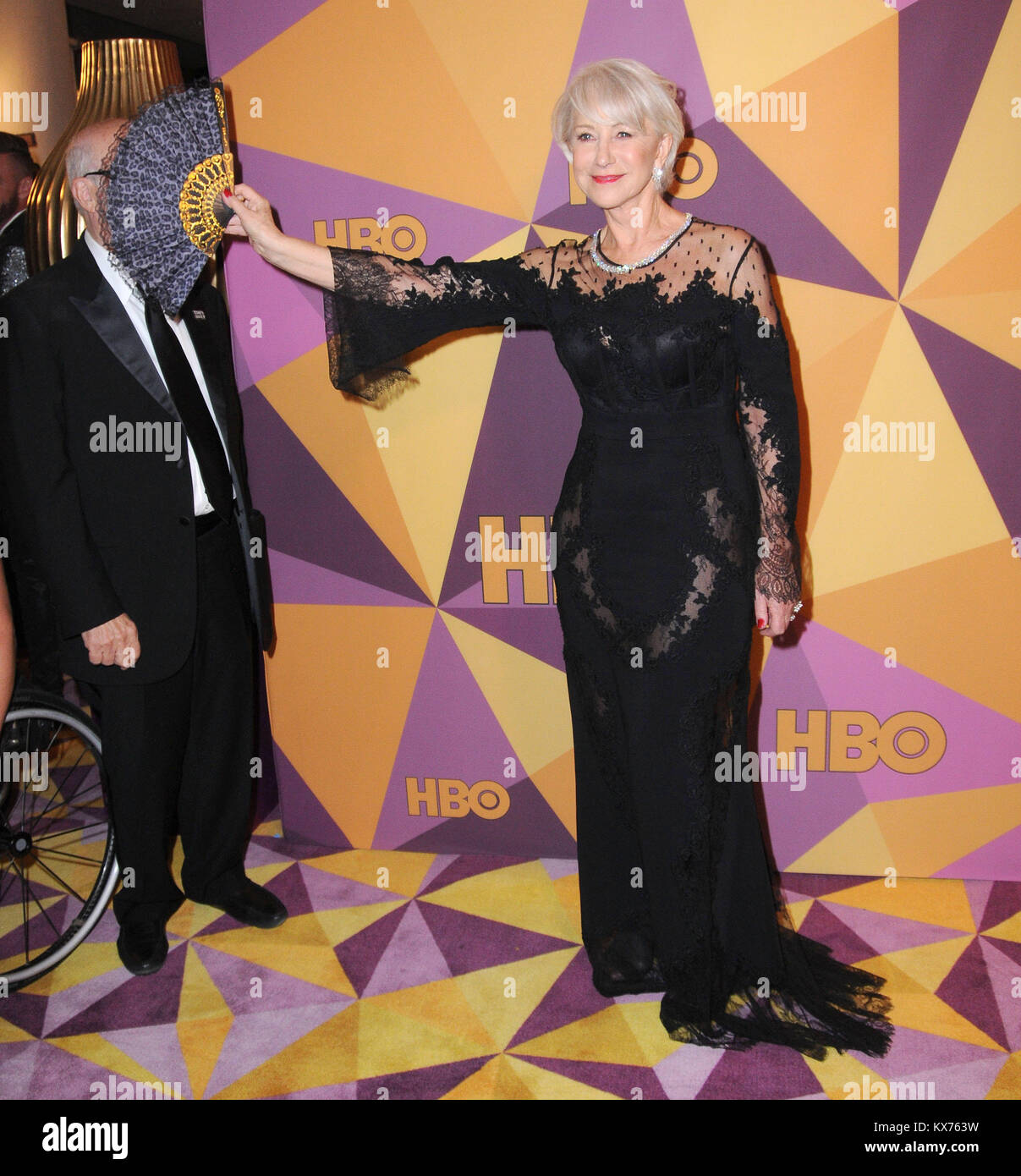 January 7, 2018 - Beverly Hills, CA, U.S. - 07 January 2018 - Beverly Hills, California - Helen Mirren. 2018 HBO Golden Globes After Party held at The Beverly Hilton Hotel in Beverly Hills. Photo Credit: Birdie Thompson/AdMedia (Credit Image: © Birdie Thompson/AdMedia via ZUMA Wire) Stock Photo