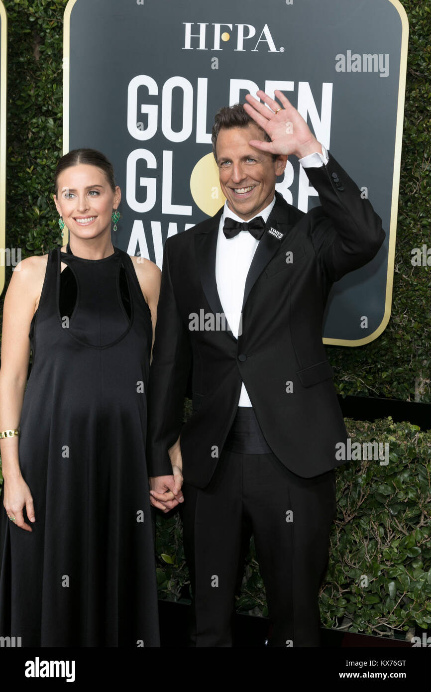 Los Angeles, USA. 7th Jan, 2018. Alexi Ashe (l) and comedian Seth