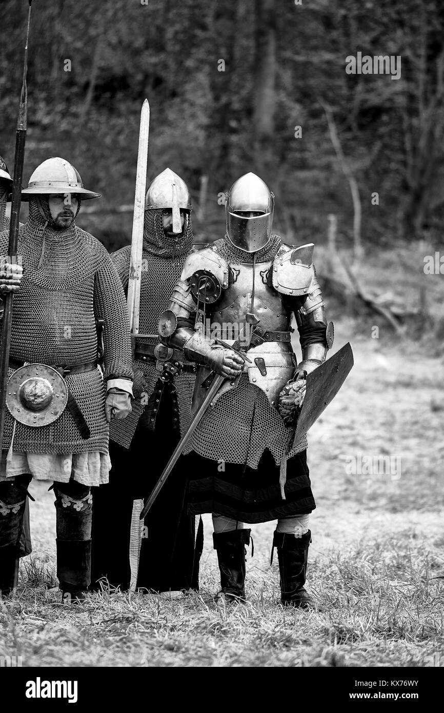 Warrior of medieval Europe. Medieval battle (reconstruction) Czech ...