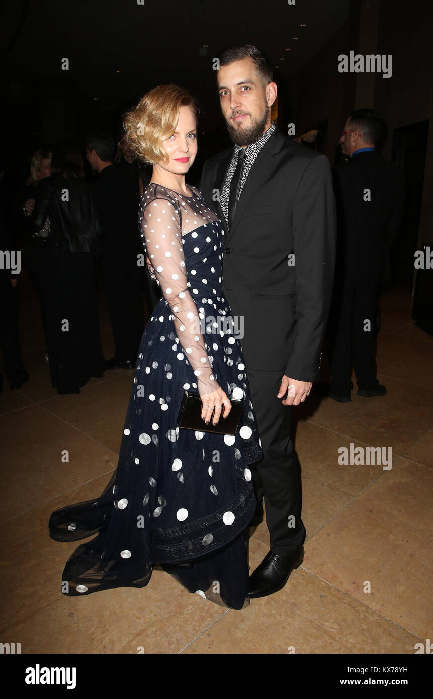 Beverly Hills, Ca. 7th Jan, 2018. Mena Suvari, Michael Hope, at 75th