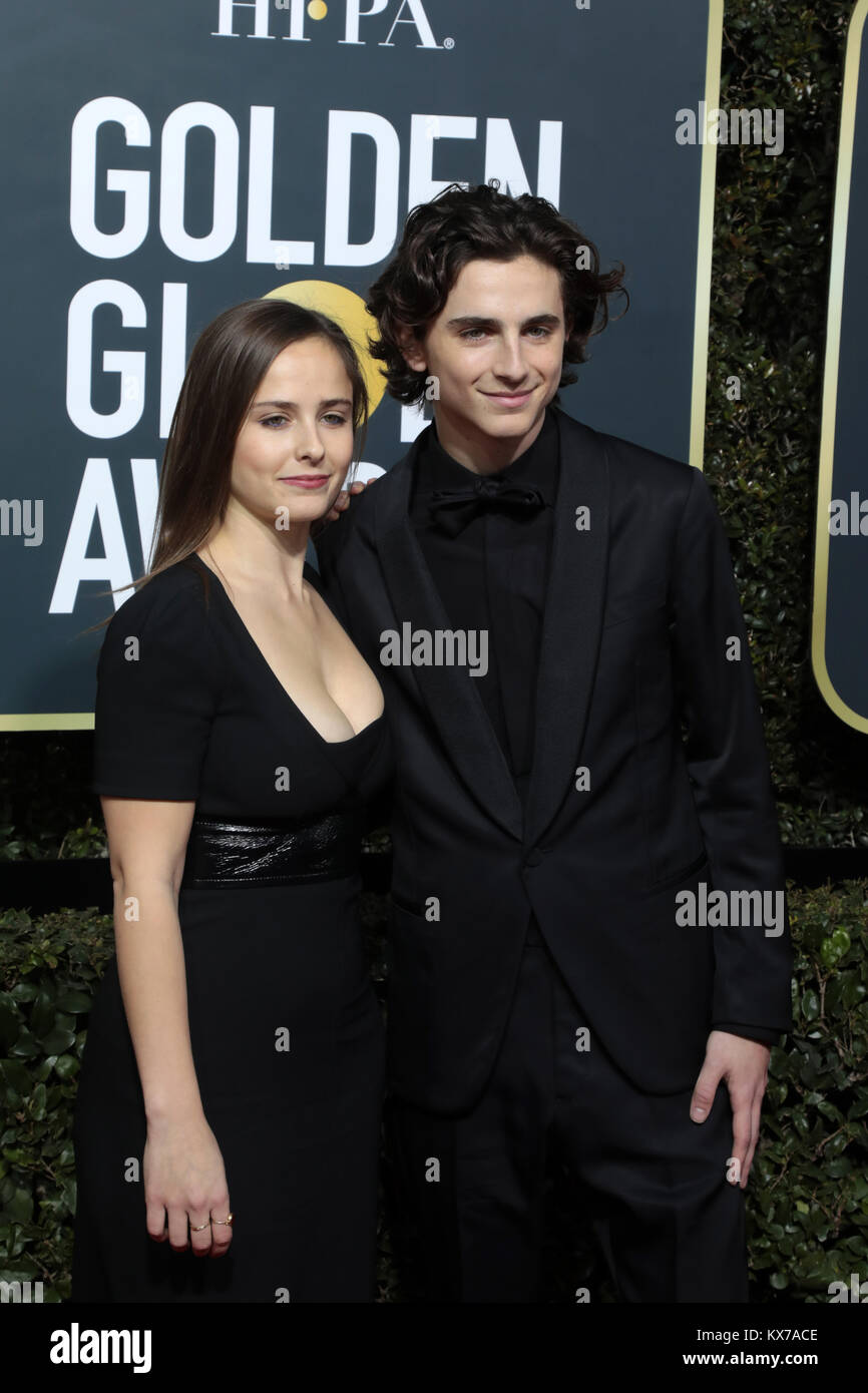 Beverly Hills, California, USA. 7th Jan, 2018. Timothee Chalamet ...