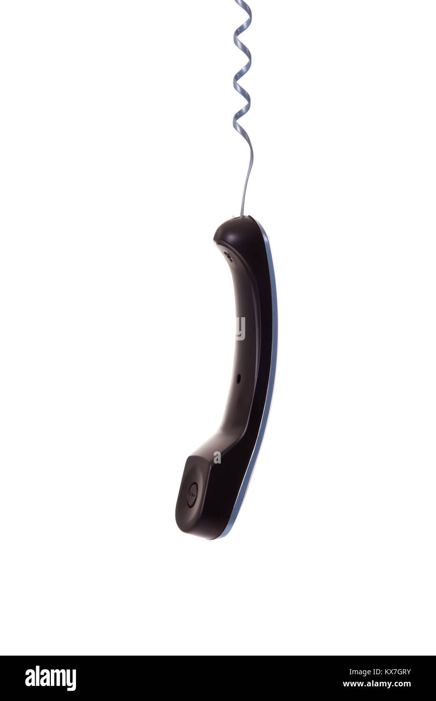 telephone handset with cable isolated on white Stock Photo Alamy