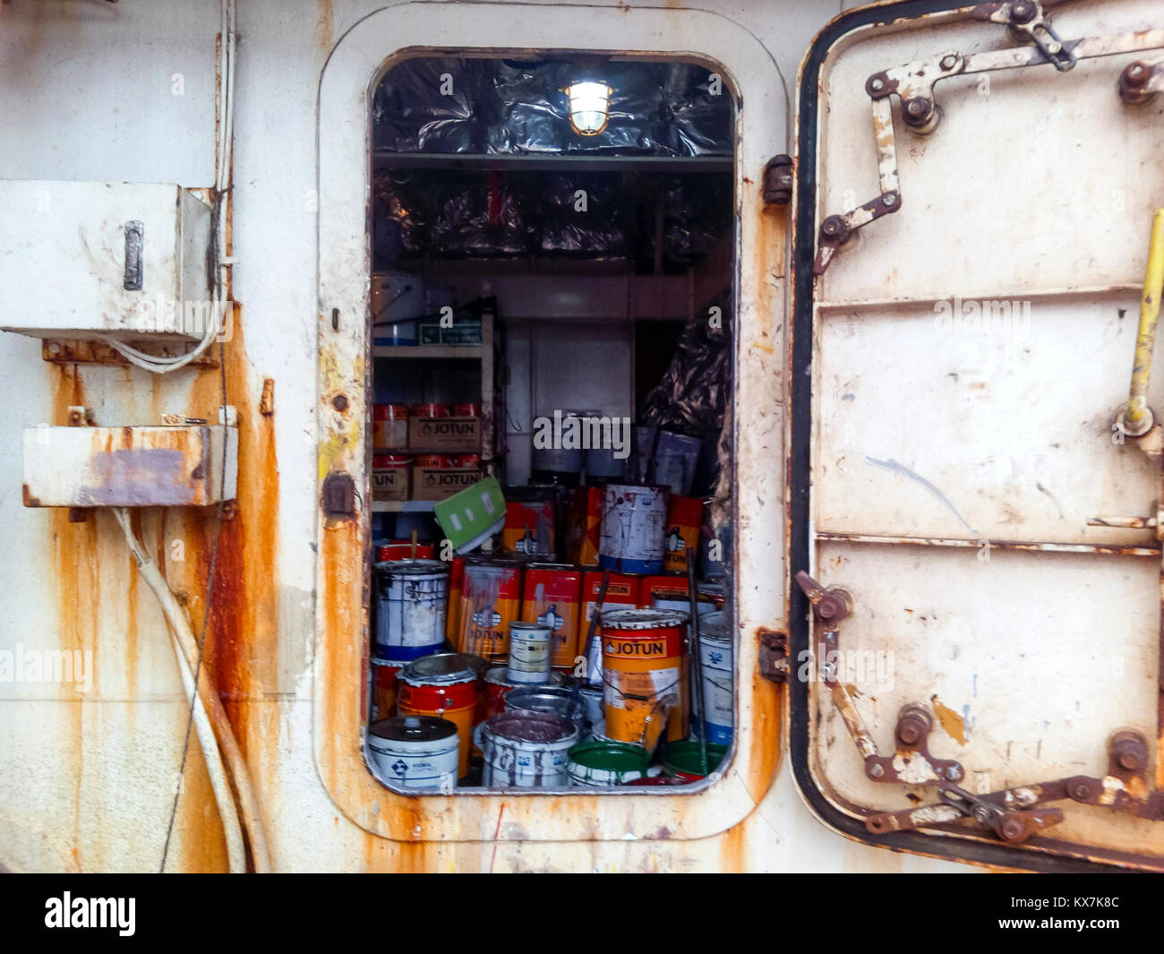 Novorossiysk, Russia August 20, 2017 The porthole of the porthole in