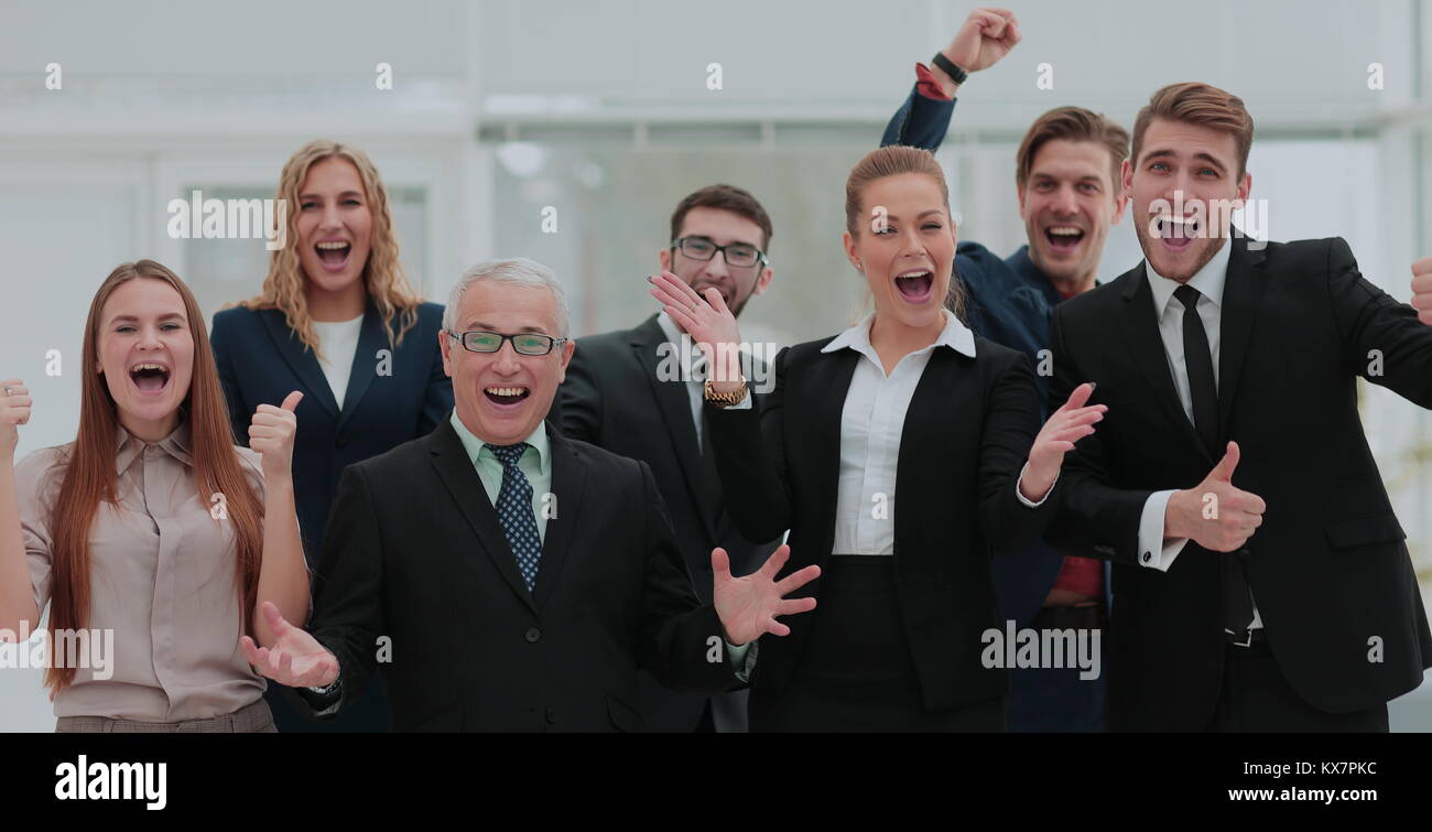 Victory in business. Successful team in the office Stock Photo - Alamy