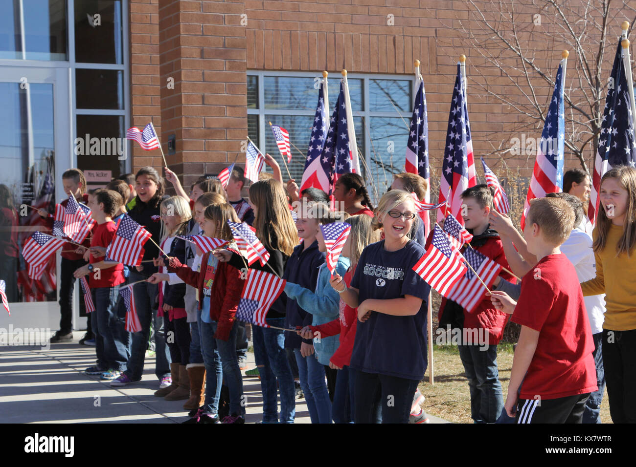 Children from the Shelley Elementary in American Fork made custom
