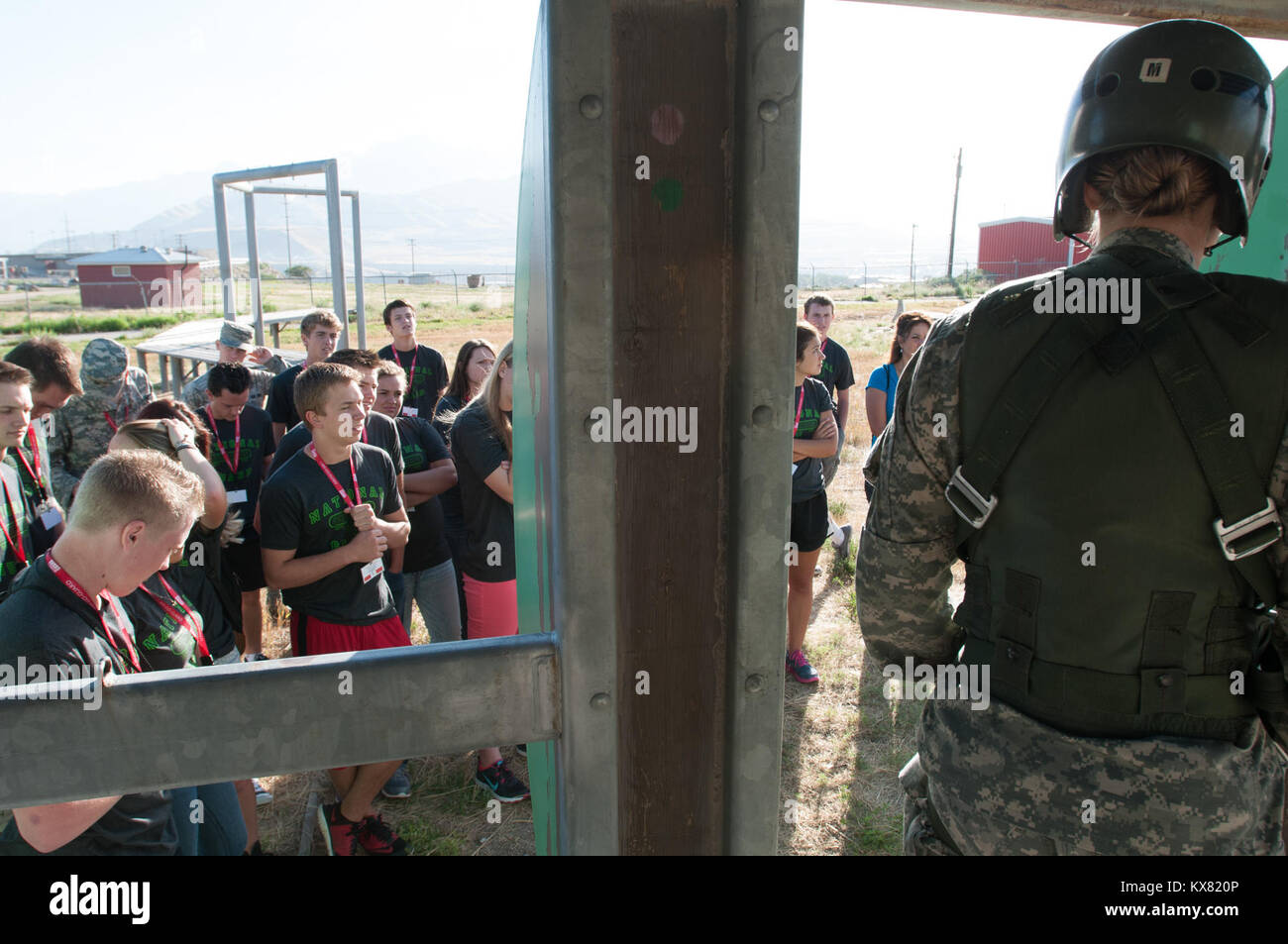 Freedom Academy delegates jump from a special forces jump tower on Camp