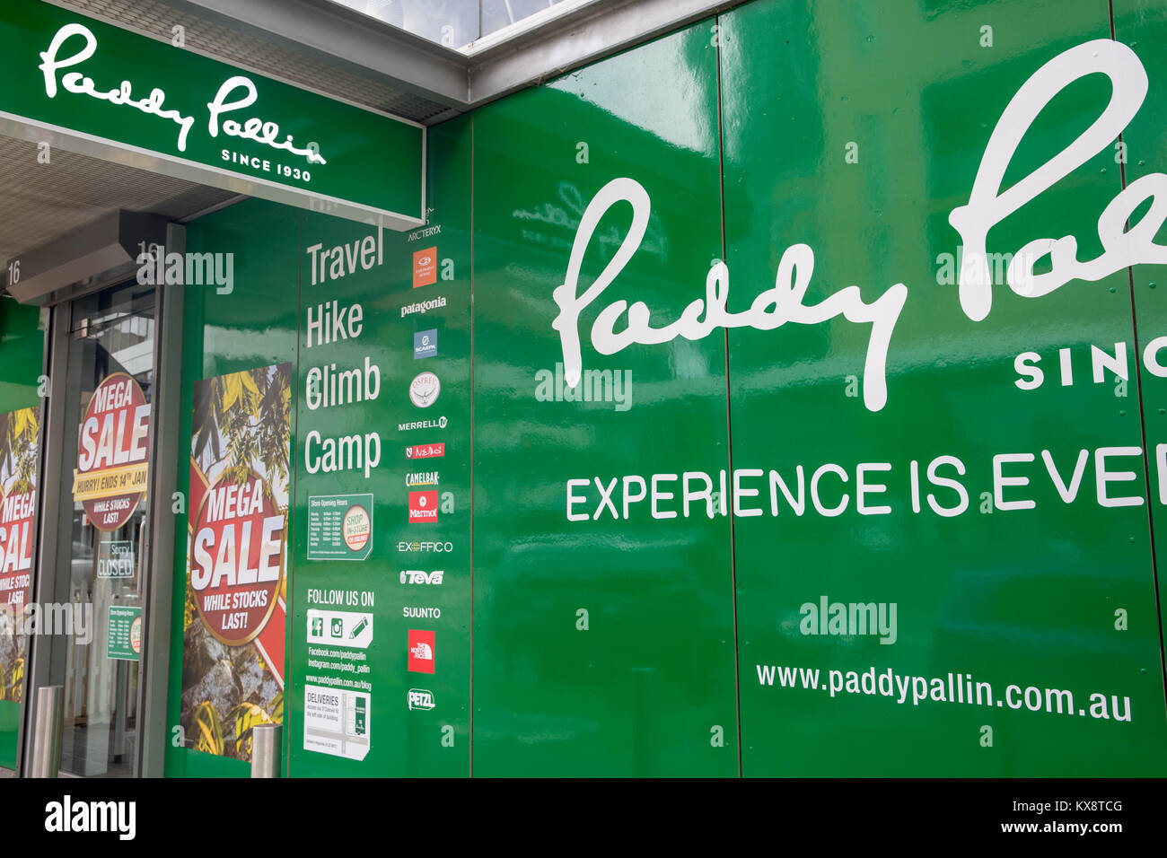Paddy Pallin store in Parramatta, a chain of shops that sells outdoor