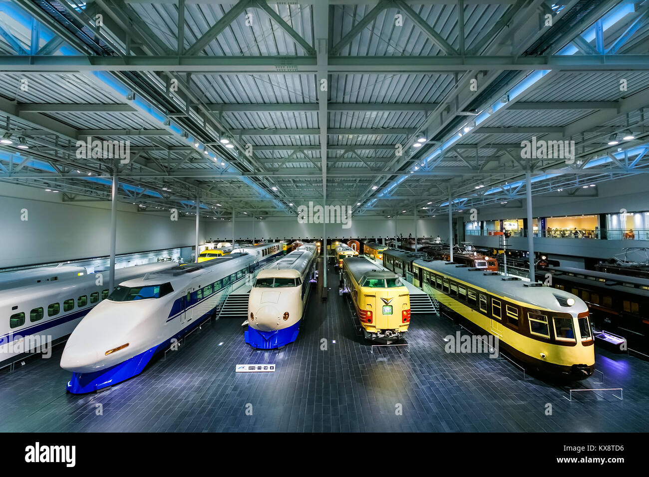 NAGOYA, JAPAN - NOVEMBER 18, 2015: The SCMaglev and Railway Park features 39 full-size railway vehicles and one bus exhibit, train cab simulators, and Stock Photo