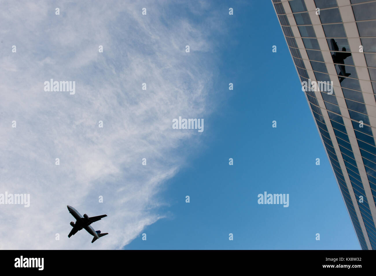 Plane in landing passenger plane Stock Photo