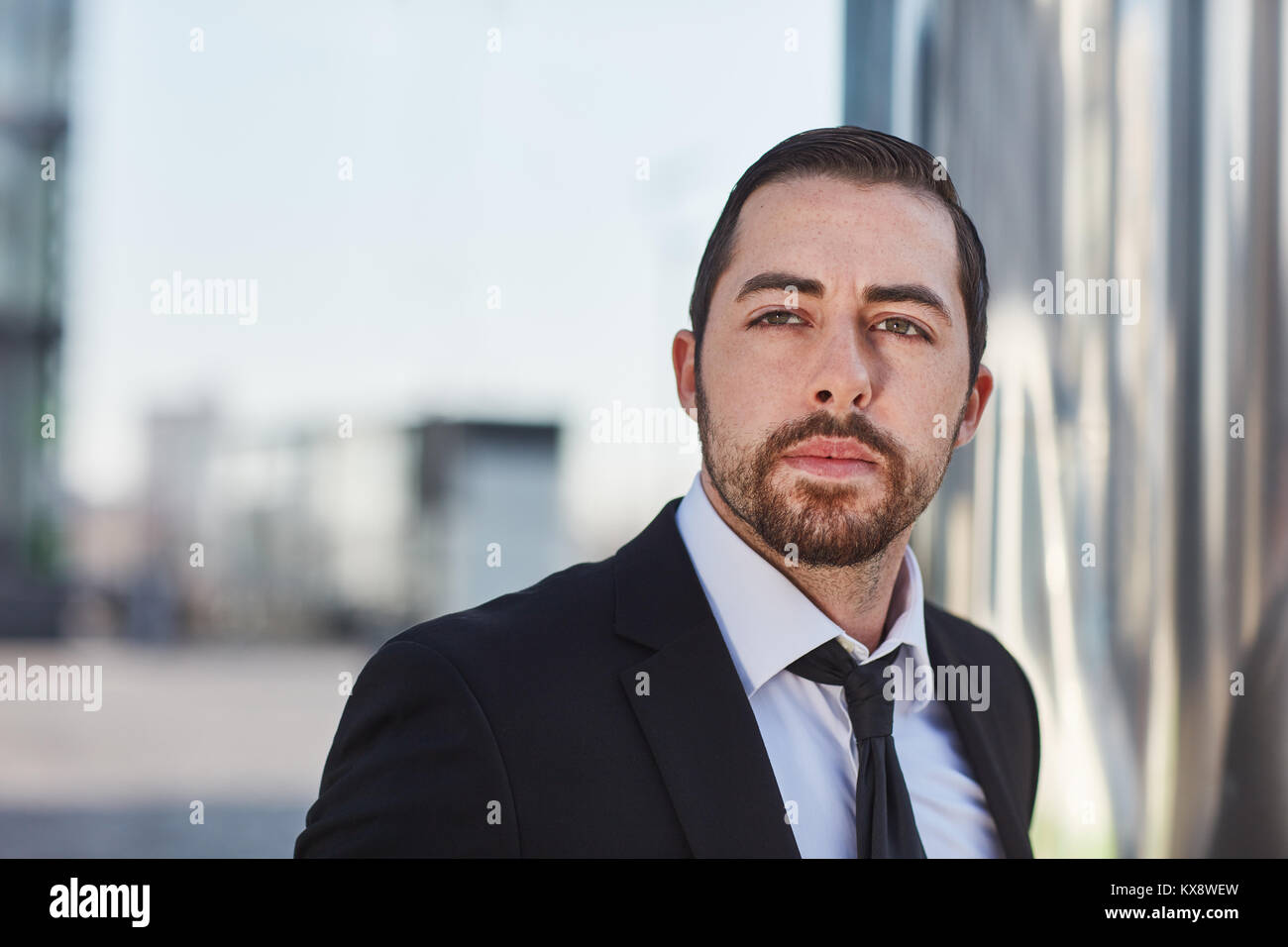 Man as a start-up Entrepreneur with responsibility has a vision Stock Photo