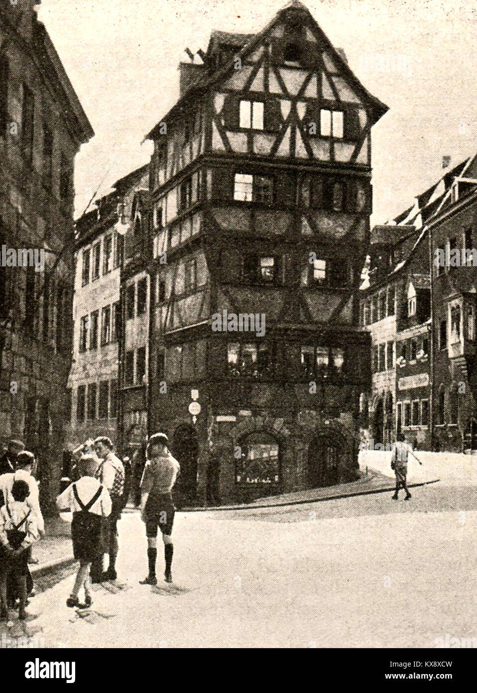 NUREMBERG (Nürnberg), Bavaria, nazi Germany - Medieval buildings in 1932 Stock Photo