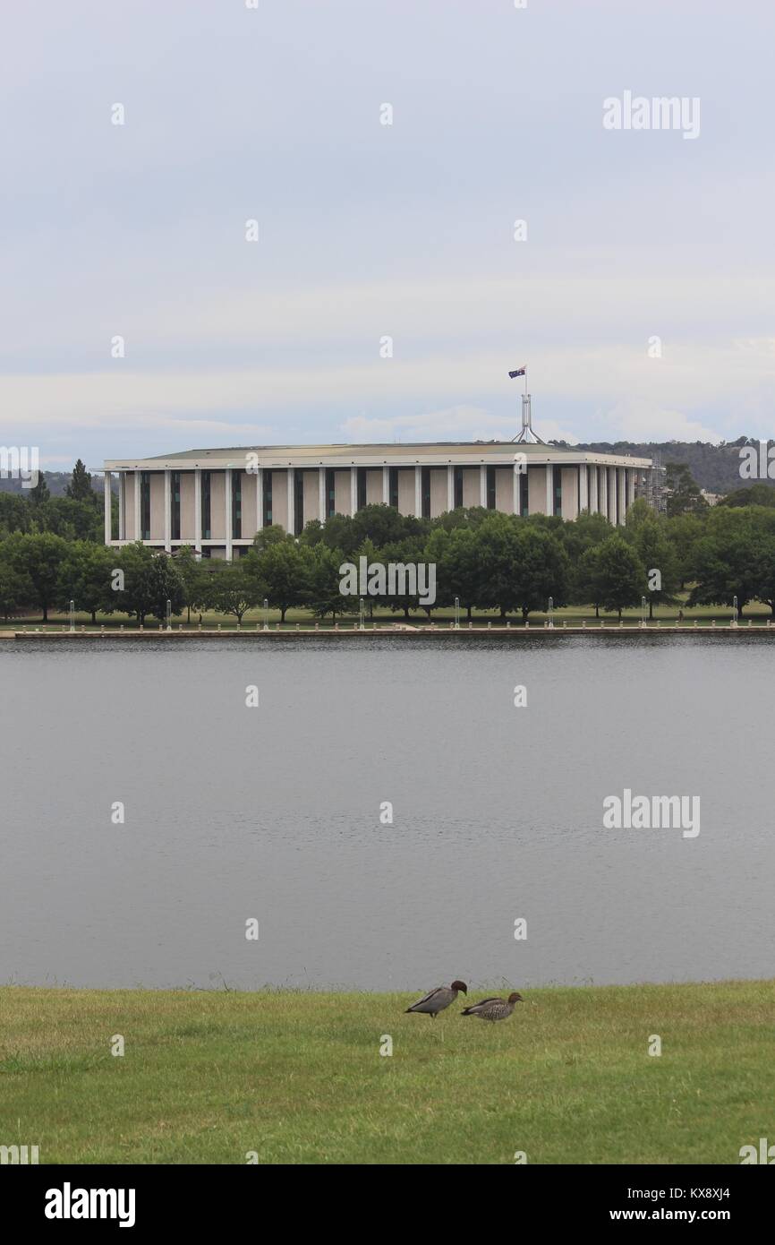 National Library of Australia viewed from Regatta Point across Lake ...