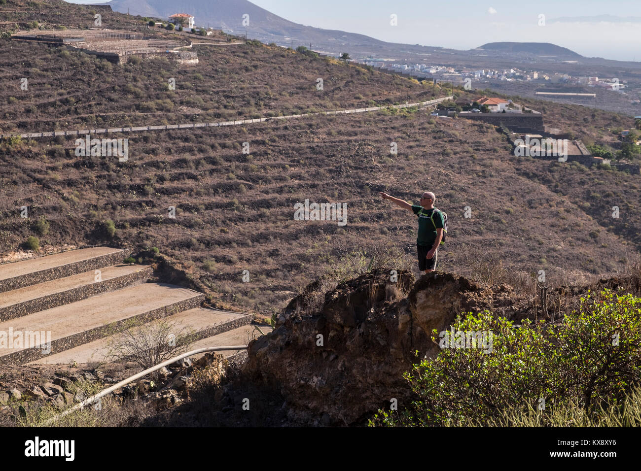 Views along the path walking from Aldea Blanca to San Miguel in Tenerife, Canary Islands, Spain Stock Photo