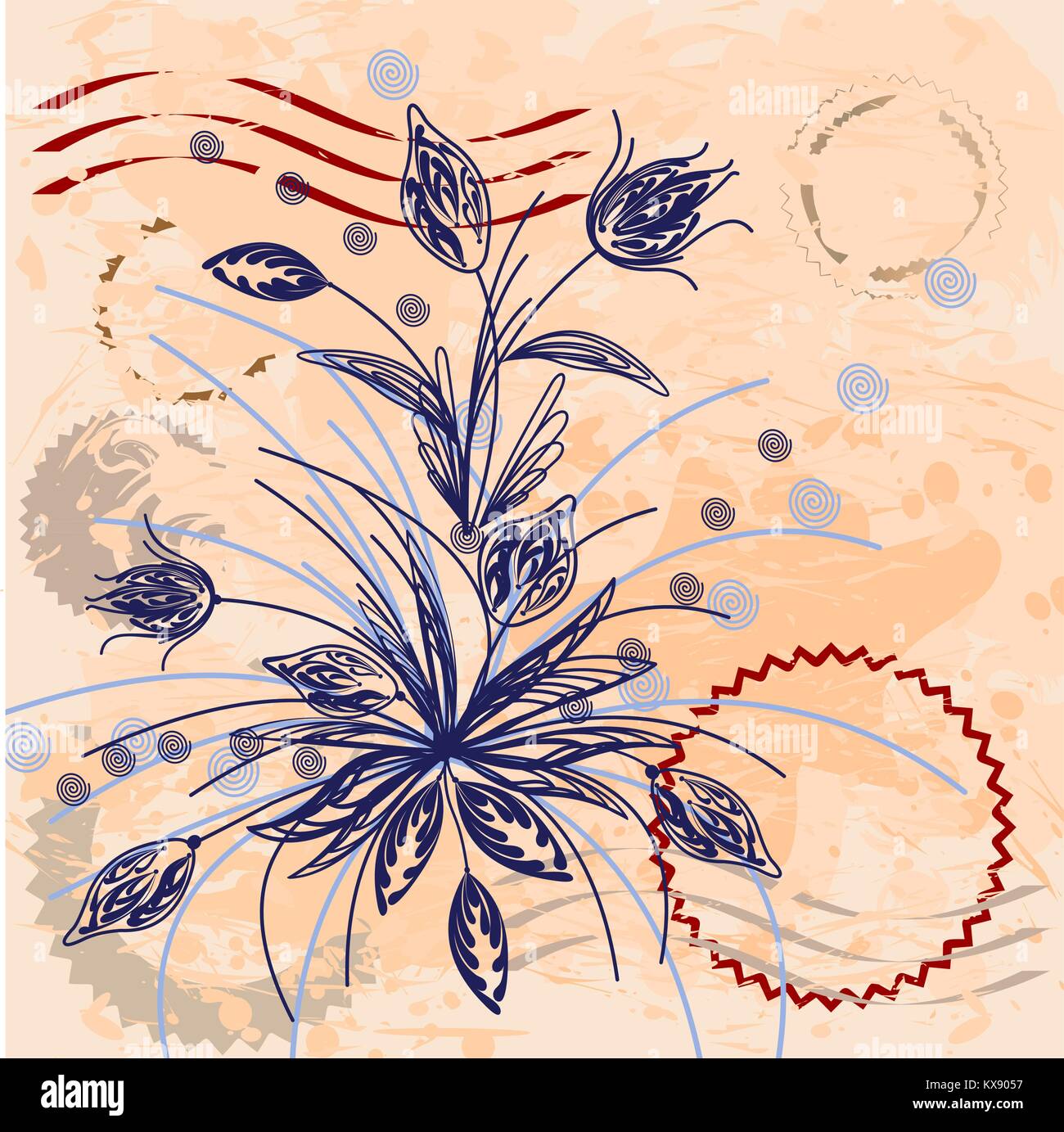 Vintage background with floral Stock Vector Image & Art - Alamy