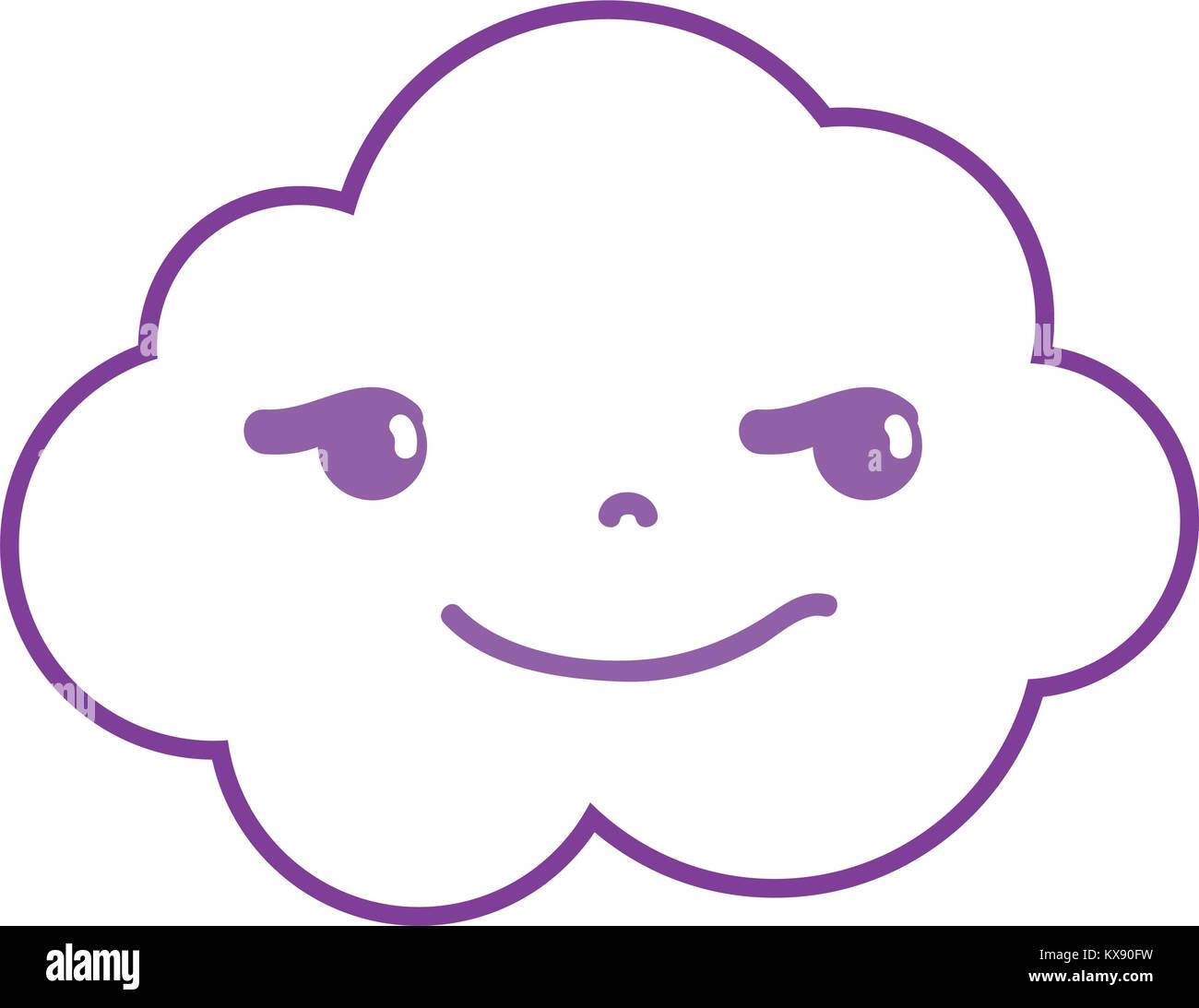 color line rogue and cute cloud kawaii weather Stock Vector Image & Art ...