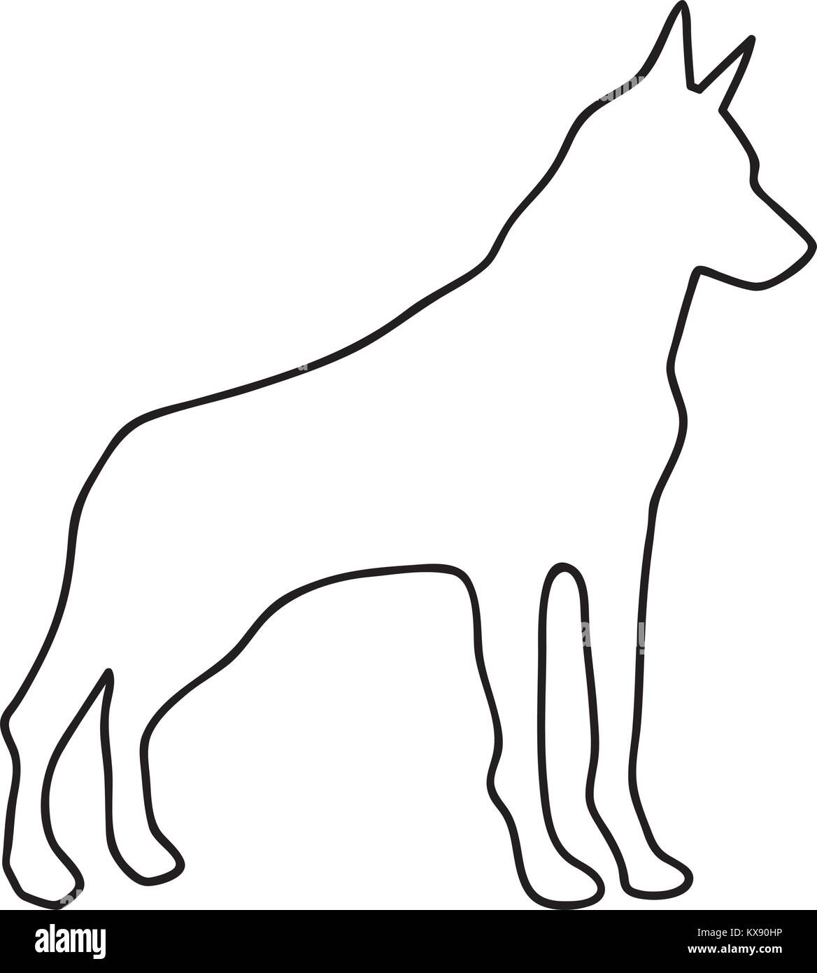 line cute dog animal traditional cartoon Stock Vector Image & Art - Alamy