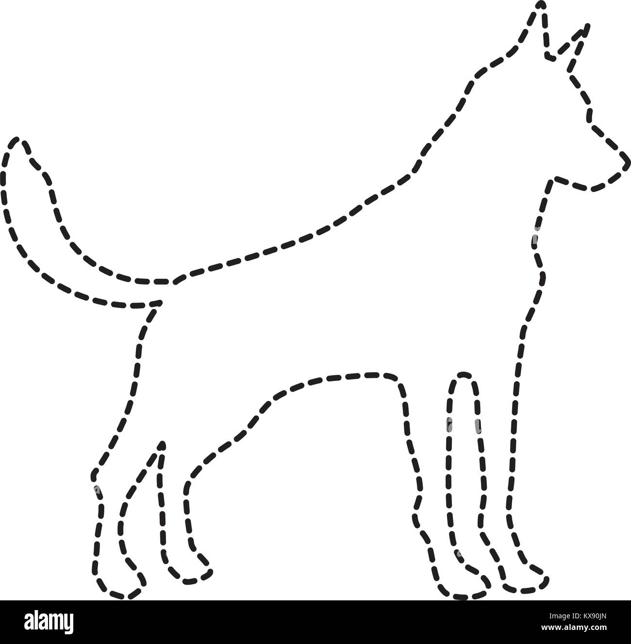 dotted shape dog animal to chinese zodiac cartoon Stock Vector Image